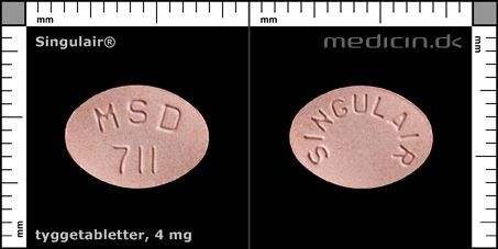 Singulair tyggetabletter 4 mg indeholder Aspartam